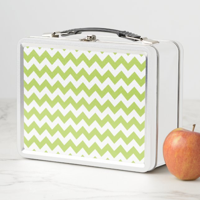 Lunch Box Green Zigzag, Green Chevron, Motif géométrique (En situation)