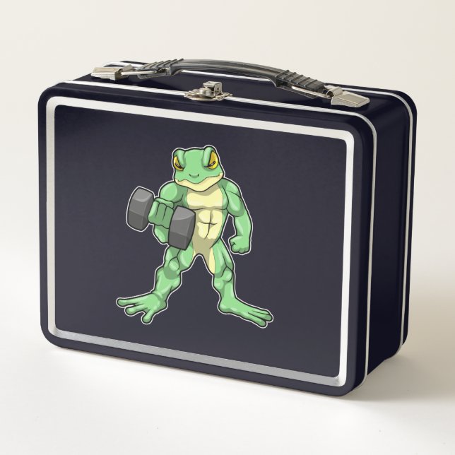 Lunch Box Grenouille à Bodybuilding avec Dumbbell (Devant)