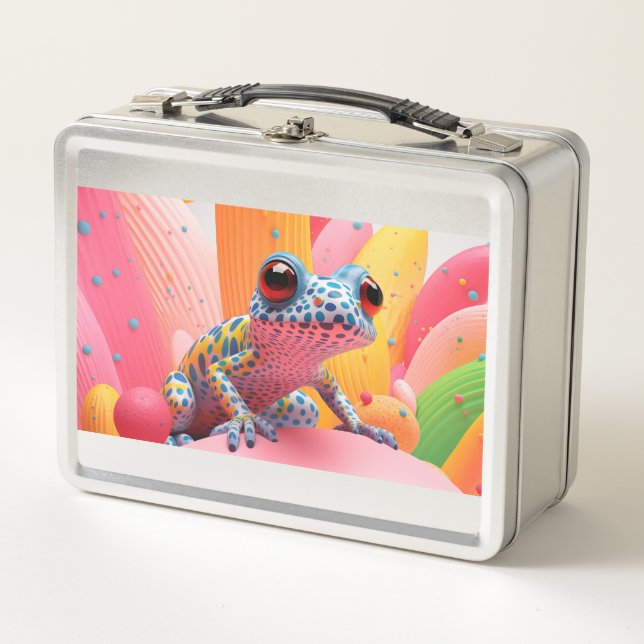 Lunch Box Grenouille à taches bleues avec arrière - plan pas (Devant)
