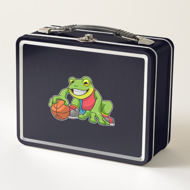 Lunch Box Grenouille aux sports avec basket-ball (Devant)