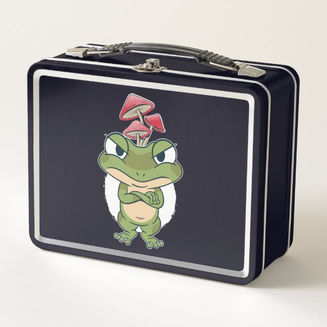 Lunch Box Grenouille drôle avec champignons (Devant)