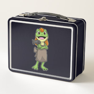 Lunch Box Grenouille en coiffeur avec sèche-cheveux