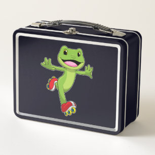 Lunch Box Grenouille en Patinage en ligne avec Roller skates