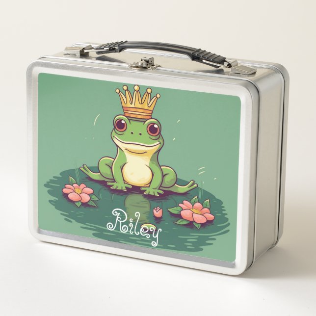 Lunch Box grenouille mignonne nom personnalisé (Devant)