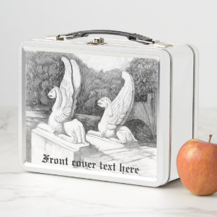 Lunch Box Griffins sculpté crayon monochrome Art