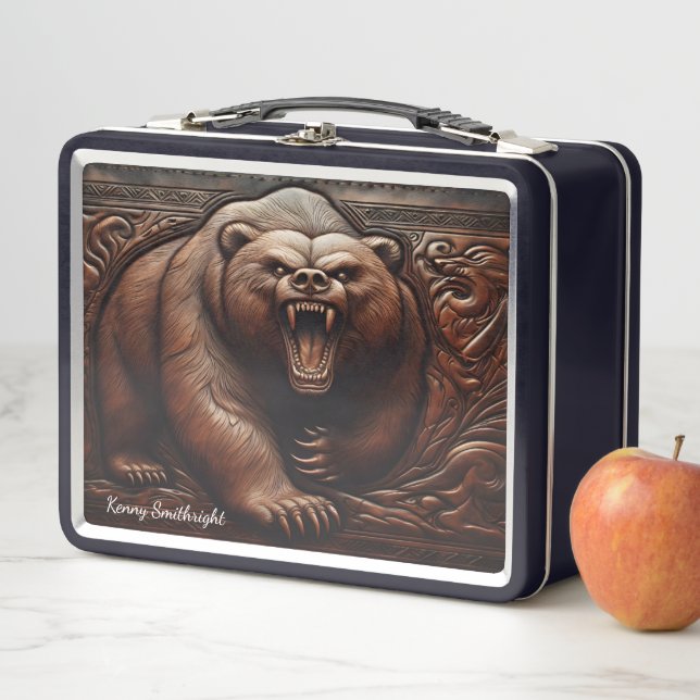 Lunch Box Grizzly embarqué : résistance en cuir (En situation)