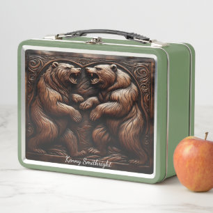 Lunch Box Grizzly féroce en cuir