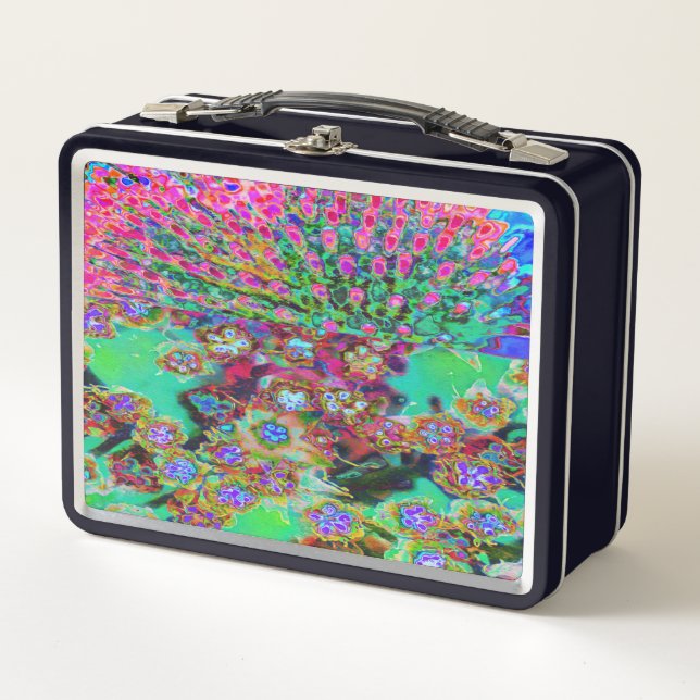 Lunch Box Groovy Sedum Violet Abstrait Psychedelique (Devant)