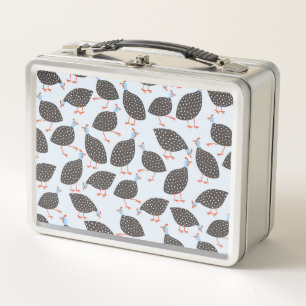 Lunch Box Guinée Fowl mignon Motif d'oiseaux