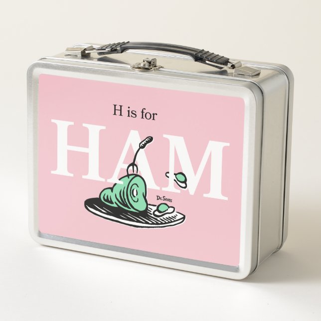 Lunch Box "H pour JAMBON" | Conception de l'alphabet (Devant)