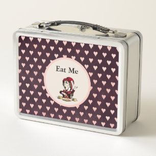 Lunch Box Haine folle "Mat Me" Coeurs bordeaux et roses