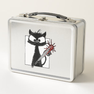 Lunch Box Halloween de baseball de chat noir
