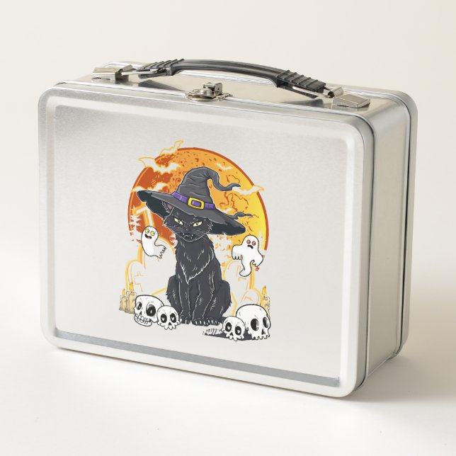 Lunch Box Halloween de chat noir (Devant)