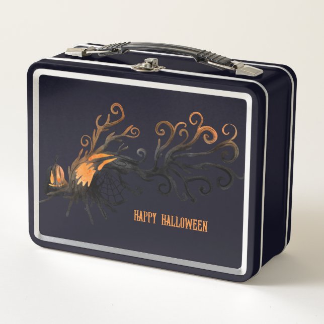 Lunch Box Halloween/octobre/automne/arbre citrouille (Devant)