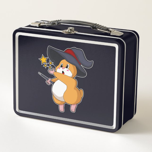Lunch Box Hamster en sorcier avec baguette magique (Devant)