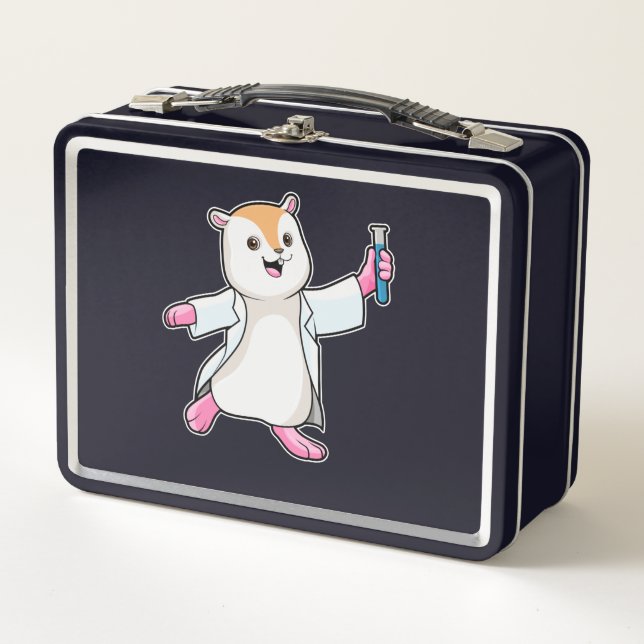 Lunch Box Hamster en tant que scientifique avec tube d'essai (Devant)