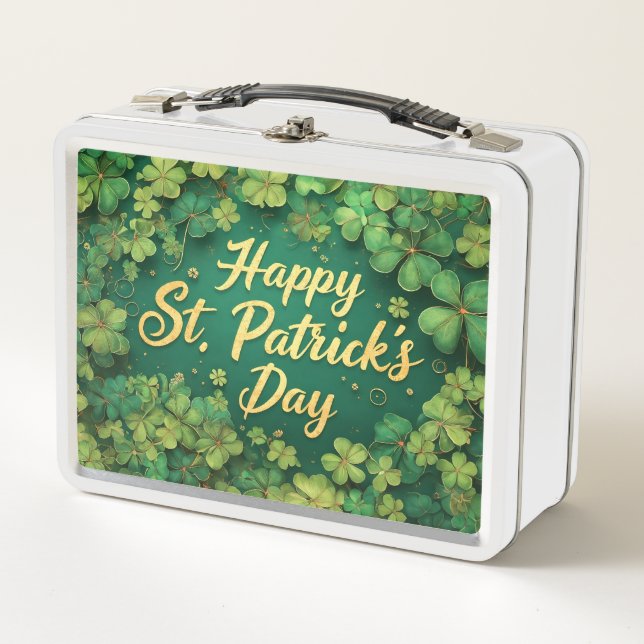 Lunch Box Happy St. Patrick’s Day Clover Design (Devant)