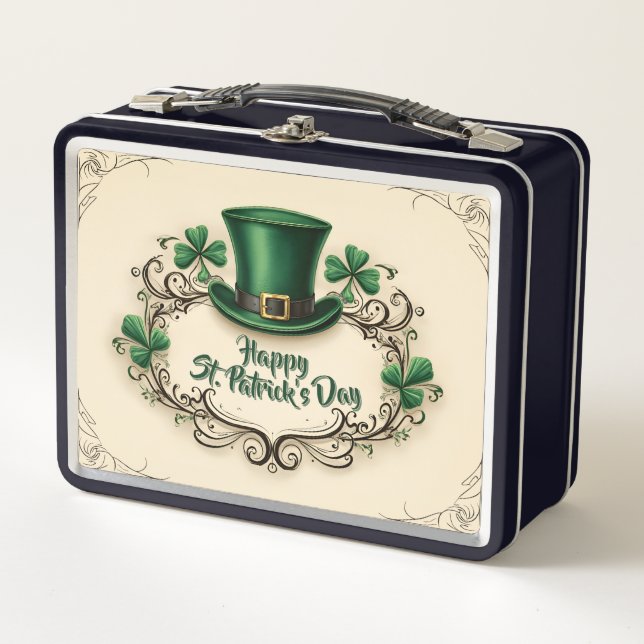 Lunch Box Happy St. Patrick’s Day Shamrock Design (Devant)