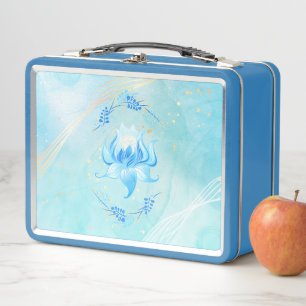 Lunch Box Harmonie Bleu-Turquoise Lotus – Fleur Épanouie Pai