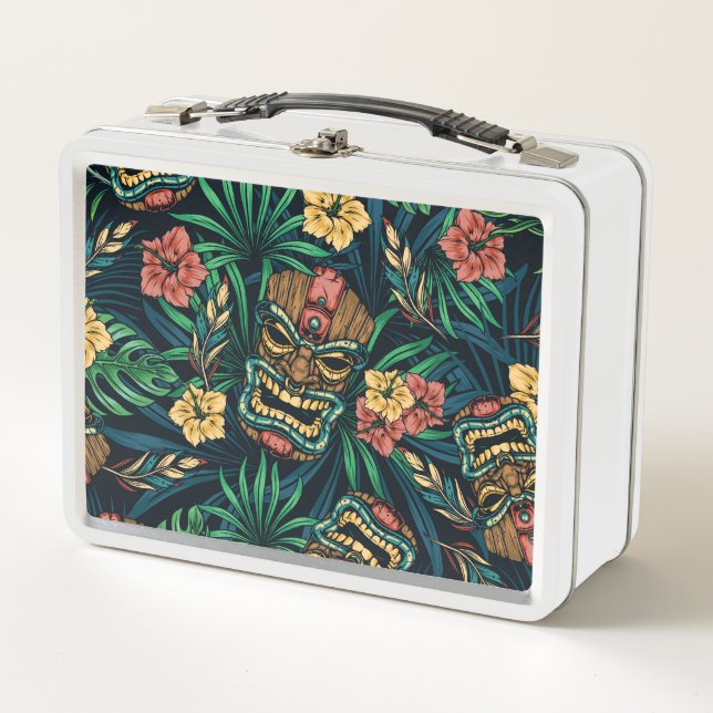 Lunch Box Hawaï Tiki Masque Motif tropical (Devant)