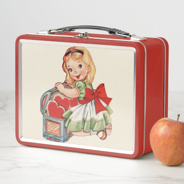 Lunch Box Heart Girl Enfant Retro Enfants mignons (En situation)