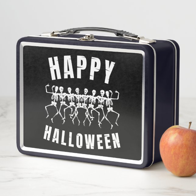 LUNCH BOX HEUREUX HALLOWEEN DANSER SKELETONS (En situation)