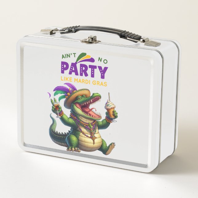 Lunch Box Heureux Mardi Gras Alligator (Devant)