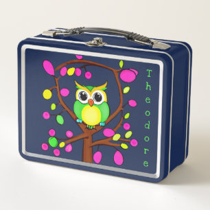 Lunch Box Hibou heureux dans un arbre multicolore