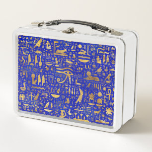 Lunch Box Hiéroglyphes égyptiens - Lapis Lazuli et Gold