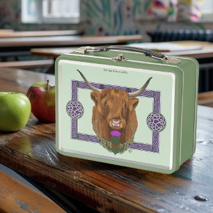 Lunch Box Highland Scottish Vache Purple Celple Knot Work