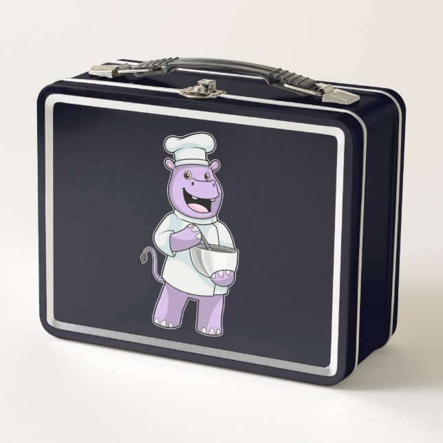 Lunch Box Hippo comme chef avec bol (Devant)