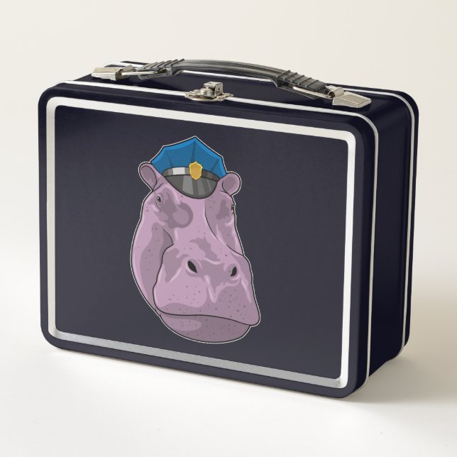 Lunch Box Hippo en tant que policier (Devant)