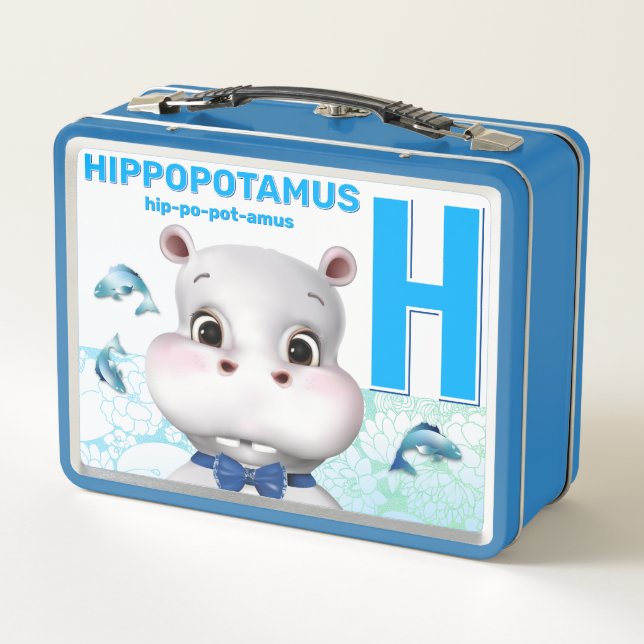 Lunch Box Hippo Safari Alphabet Enfants (Dos)
