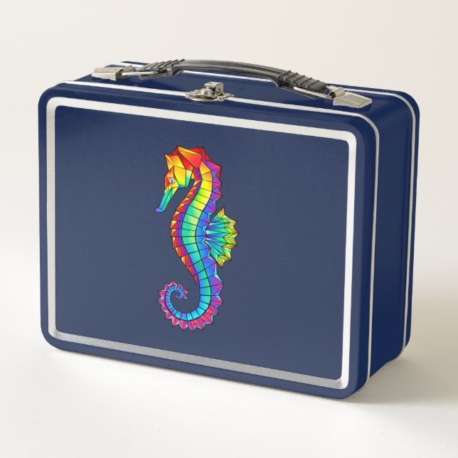 Lunch Box Hippocampe polygonal arc-en-ciel (Devant)