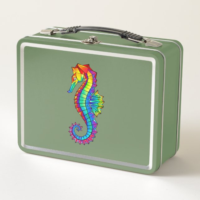Lunch Box Hippocampe polygonal arc-en-ciel (Devant)