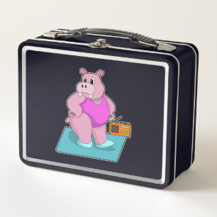 Lunch Box Hippopotame au gym avec Radio.PNG