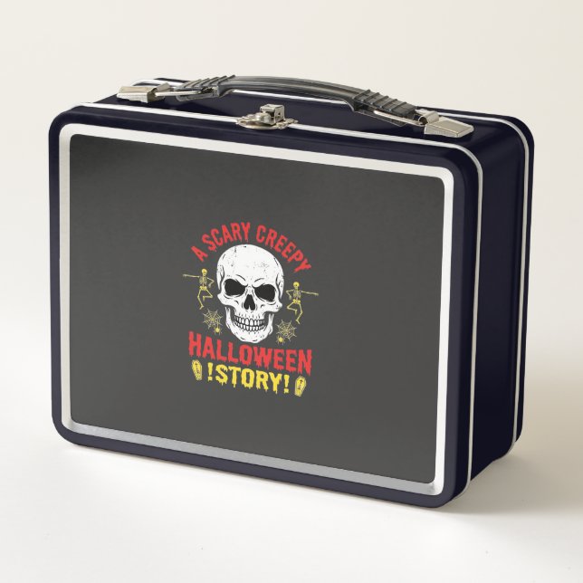 Lunch Box Histoire de crâne de Halloween effrayant et flippa (Devant)