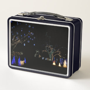 Lunch Box Hiver Wonderland Lumières Bleu et blanc Vacances