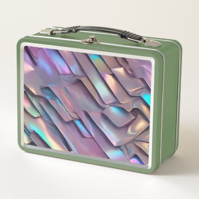 Lunch Box Holographie abstraite/iridescente futuriste (Devant)