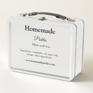Lunch Box Homemade pickles made with love add text website