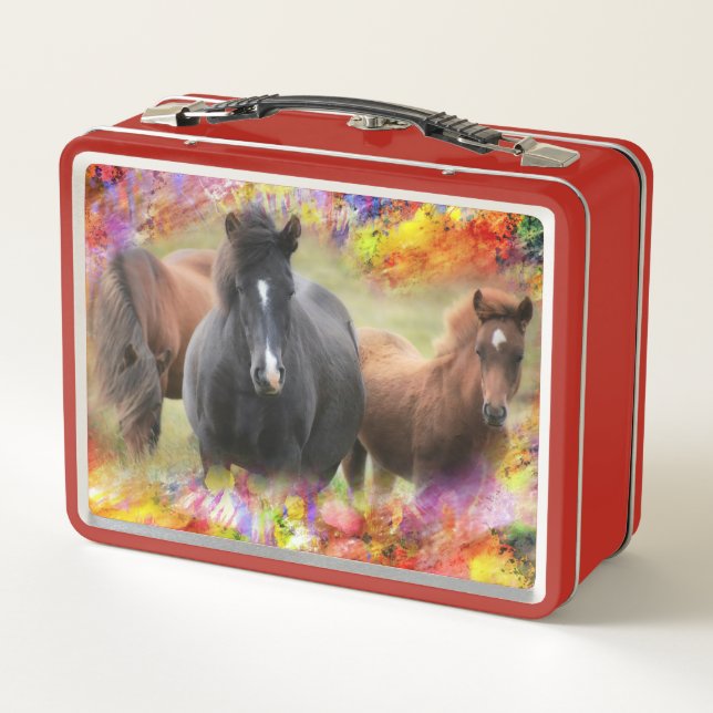 Lunch Box Horses Colorful (Dos)