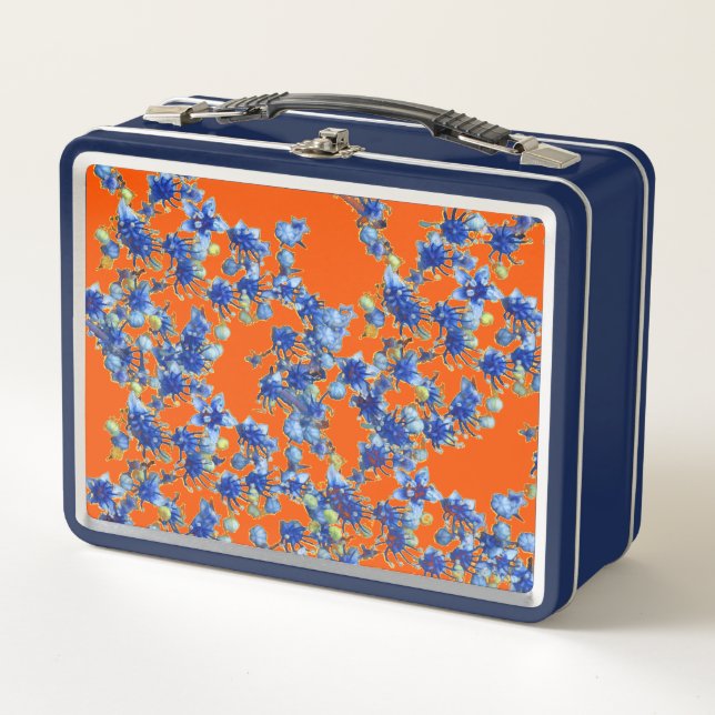 Lunch Box Hortensia Bleu et Orange (Devant)