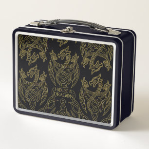 Lunch Box HOUSE of the Dragon Gold Filigree Dragon Pattern