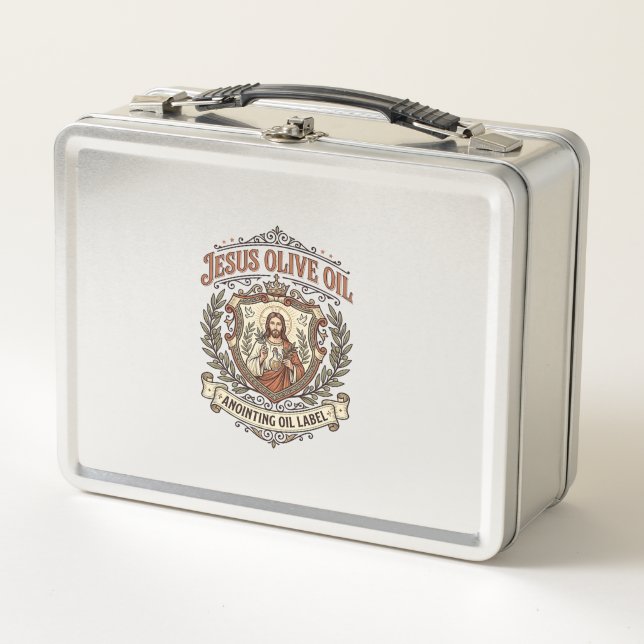 Lunch Box Huile d'onction d'huile d'olive Jésus Étiquette Hu (Devant)