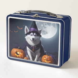 Lunch Box Husky Chien Halloween Aventure Lune Magie Éffrayan