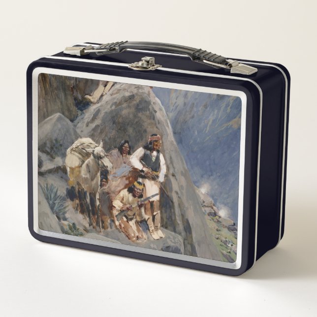 Lunch Box Icônes amérindiennes : Guerriers Apache, Cavalerie (Devant)