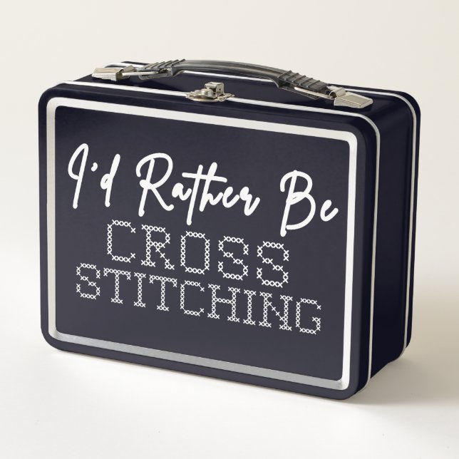 Lunch Box I'd Rather Be Cross Stitching - Cross Stitcher (Devant)