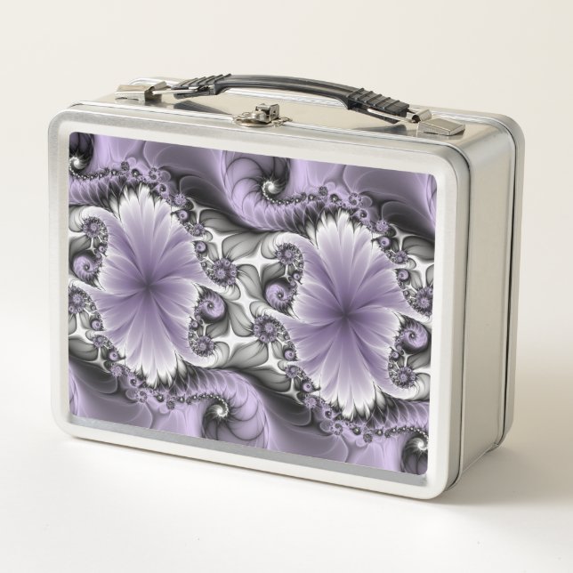Lunch Box Illusion de lilas Art floral abstrait fractal Fant (Devant)
