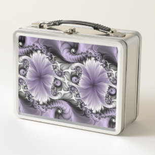 Lunch Box Illusion Lilac Abstrait Floral Fractal Art Imagina