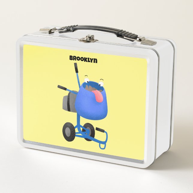 Lunch Box Illustration amusante du mélangeur de ciment bleu (Devant)